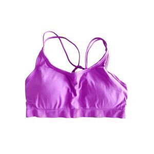 Fabletics Women's Twist Sports Bra Racerback Strappy Padded Lavender Medium
